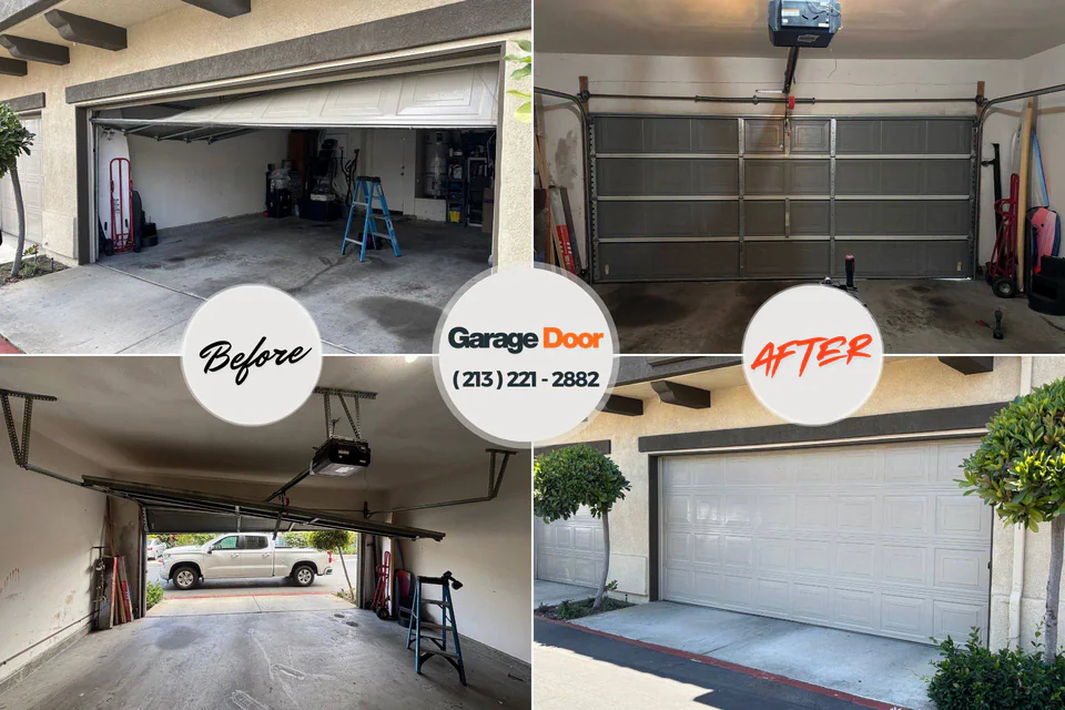 Before and after: garage door repair Rock Island, IL